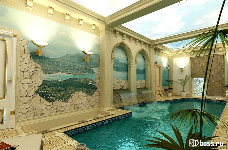 Дизайн интерьера дома с бассейном